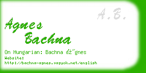 agnes bachna business card